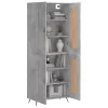 Betonszürke szerelt fa magasszekrény 69,5 x 34 x 180 cm