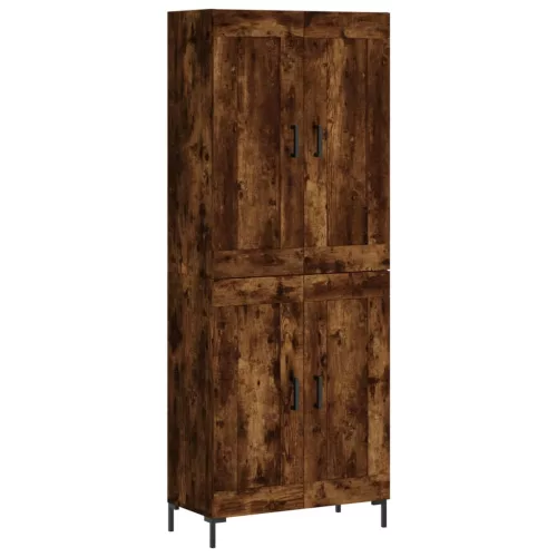 Füstös tölgy színű szerelt fa magasszekrény 69,5 x 34 x 180 cm
