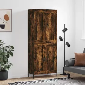   Füstös tölgy színű szerelt fa magasszekrény 69,5 x 34 x 180 cm