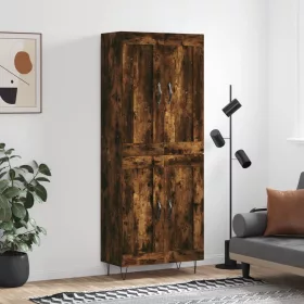   Füstös tölgy színű szerelt fa magasszekrény 69,5 x 34 x 180 cm