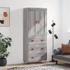 Szürke sonoma szerelt fa magasszekrény 69,5 x 34 x 180 cm