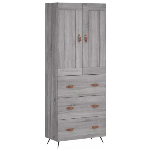 Szürke sonoma szerelt fa magasszekrény 69,5 x 34 x 180 cm