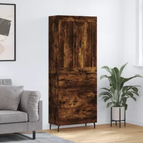   Füstös tölgy színű szerelt fa magasszekrény 69,5 x 34 x 180 cm