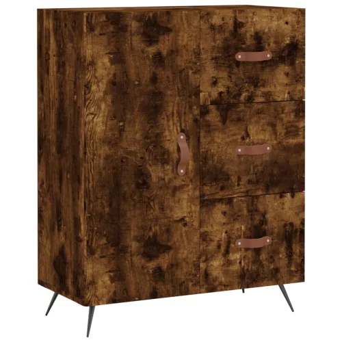 Füstös tölgy színű szerelt fa magasszekrény 69,5 x 34 x 180 cm