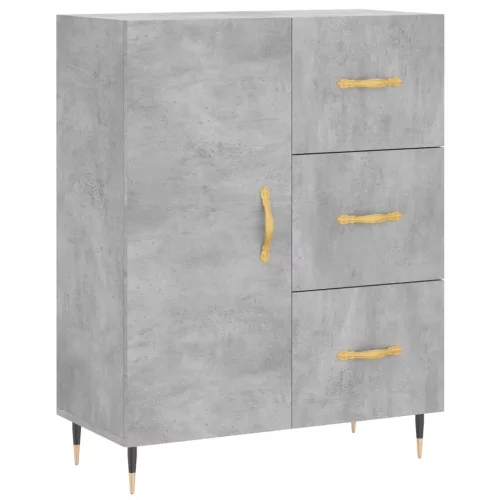 Betonszürke szerelt fa magasszekrény 69,5 x 34 x 180 cm