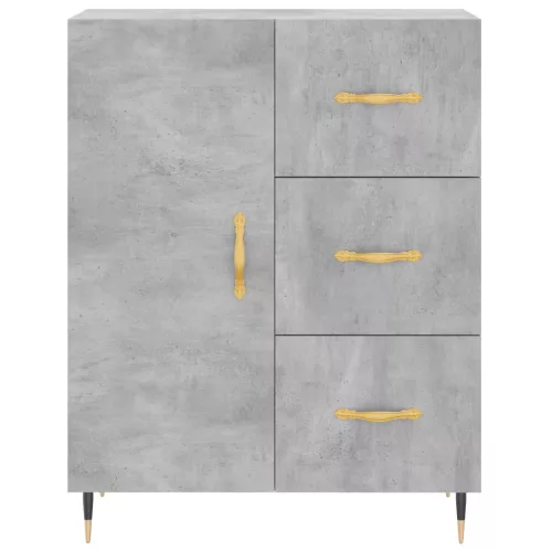 Betonszürke szerelt fa magasszekrény 69,5 x 34 x 180 cm