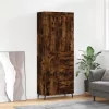 Füstös tölgy színű szerelt fa magasszekrény 69,5 x 34 x 180 cm