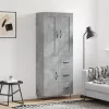 Betonszürke szerelt fa magasszekrény 69,5 x 34 x 180 cm