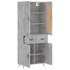 Betonszürke szerelt fa magasszekrény 69,5 x 34 x 180 cm