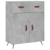 Betonszürke szerelt fa magasszekrény 69,5 x 34 x 180 cm