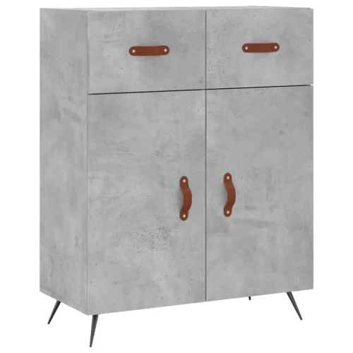 Betonszürke szerelt fa magasszekrény 69,5 x 34 x 180 cm