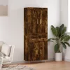 Füstös tölgy színű szerelt fa magasszekrény 69,5 x 34 x 180 cm