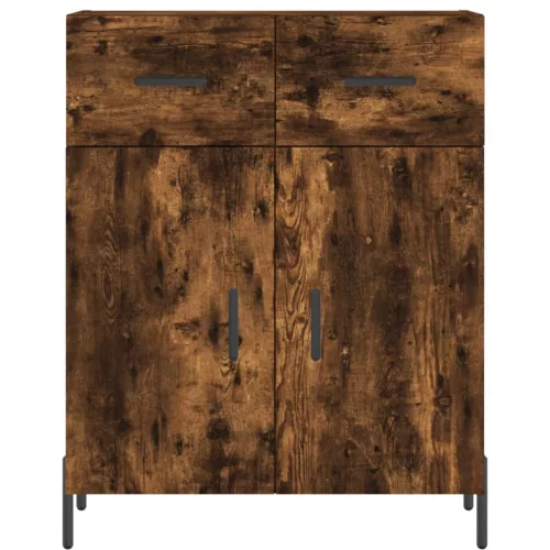 Füstös tölgy színű szerelt fa magasszekrény 69,5 x 34 x 180 cm