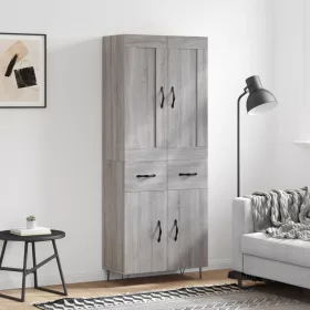 Szürke sonoma szerelt fa magasszekrény 69,5 x 34 x 180 cm