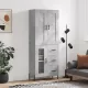 Betonszürke szerelt fa magasszekrény 69,5 x 34 x 180 cm