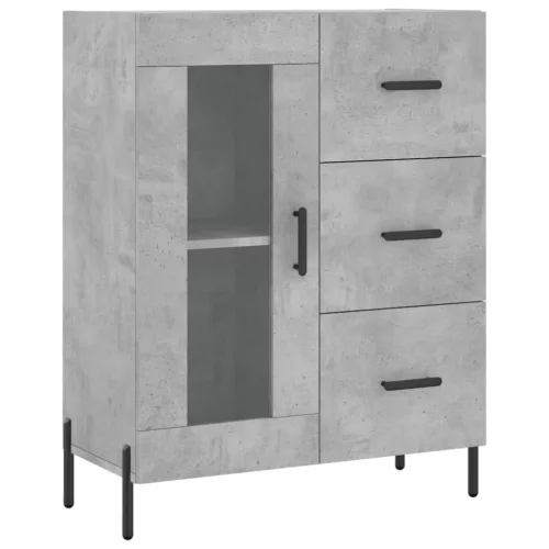 Betonszürke szerelt fa magasszekrény 69,5 x 34 x 180 cm