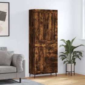   Füstös tölgy színű szerelt fa magasszekrény 69,5 x 34 x 180 cm