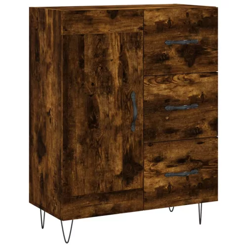Füstös tölgy színű szerelt fa magasszekrény 69,5 x 34 x 180 cm