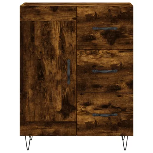 Füstös tölgy színű szerelt fa magasszekrény 69,5 x 34 x 180 cm