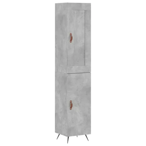 Betonszürke szerelt fa magasszekrény 34,5x34x180 cm