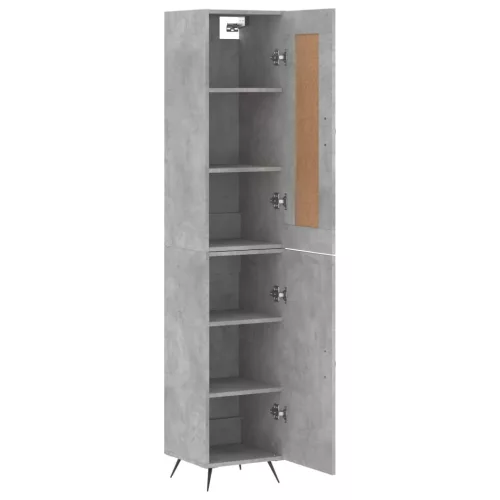 Betonszürke szerelt fa magasszekrény 34,5x34x180 cm