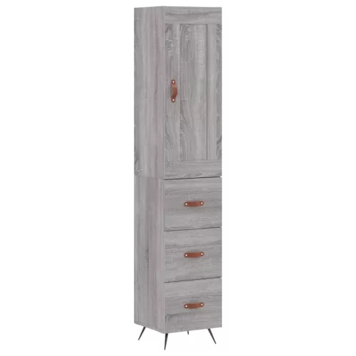 Szürke sonoma szerelt fa magasszekrény 34,5 x 34 x 180 cm
