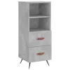 Betonszürke szerelt fa magasszekrény 34,5x34x180 cm