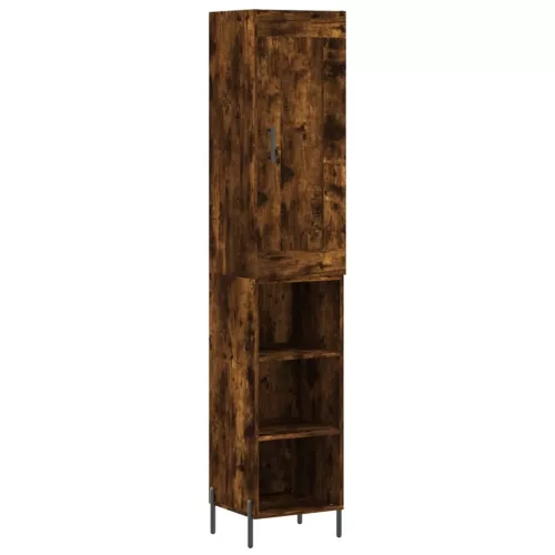 Füstös tölgy színű szerelt fa magasszekrény 34,5x34x180 cm