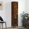 Füstös tölgy színű szerelt fa magasszekrény 34,5x34x180 cm