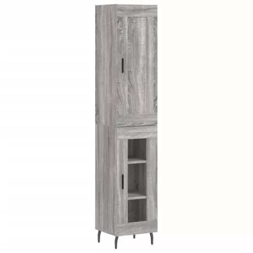 Szürke sonoma szerelt fa magasszekrény 34,5 x 34 x 180 cm