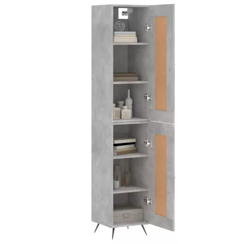 Betonszürke szerelt fa magasszekrény 34,5x34x180 cm