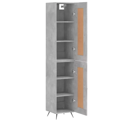 Betonszürke szerelt fa magasszekrény 34,5x34x180 cm
