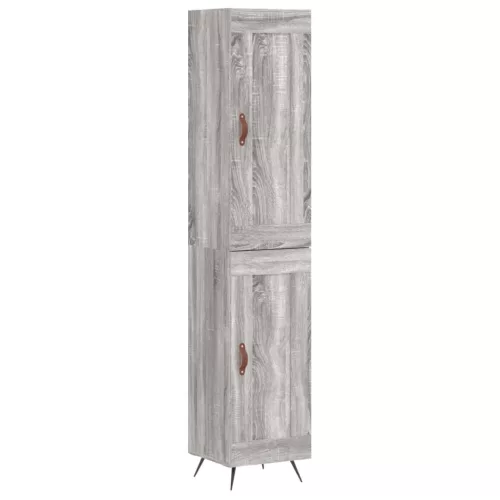 Szürke sonoma szerelt fa magasszekrény 34,5 x 34 x 180 cm