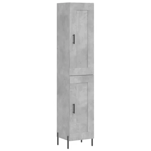 Betonszürke szerelt fa magasszekrény 34,5x34x180 cm
