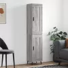 Szürke sonoma szerelt fa magasszekrény 34,5 x 34 x 180 cm