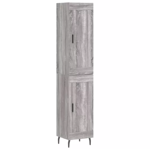 Szürke sonoma szerelt fa magasszekrény 34,5 x 34 x 180 cm