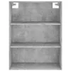 Betonszürke szerelt fa magasszekrény 69,5 x 34 x 180 cm
