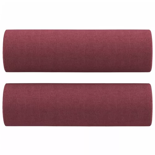 2 személyes bordó szövet kanapé díszpárnákkal 120 cm