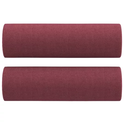 2 személyes bordó szövet kanapé díszpárnákkal 120 cm