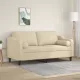 2 személyes krémszínű szövet kanapé díszpárnákkal 140 cm