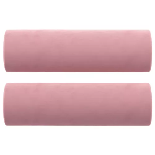 2 személyes rózsaszín bársony kanapé díszpárnákkal 120 cm