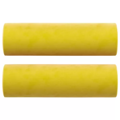 3 személyes sárga bársony kanapé díszpárnákkal 180 cm