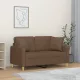 2 személyes barna szövet kanapé díszpárnákkal 120 cm