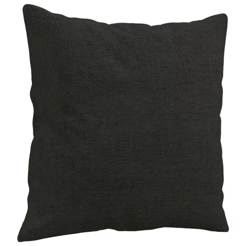 2 személyes fekete szövet kanapé díszpárnákkal 120 cm