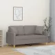 2 személyes tópszínű szövet kanapé díszpárnákkal 140 cm