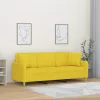 3 személyes világossárga szövet kanapé díszpárnákkal 180 cm