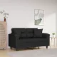 2 személyes fekete mikroszálas szövetkanapé párnákkal 120 cm