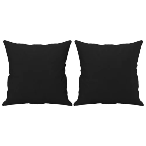 2 személyes fekete mikroszálas szövetkanapé párnákkal 120 cm
