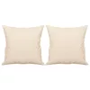 2 személyes bézs mikroszálas szövetkanapé párnákkal 120 cm