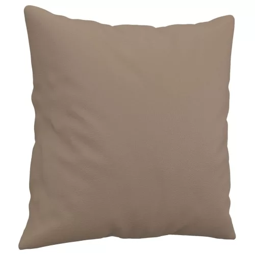 2 személyes cappuccino színű műbőr kanapé díszpárnákkal 120 cm